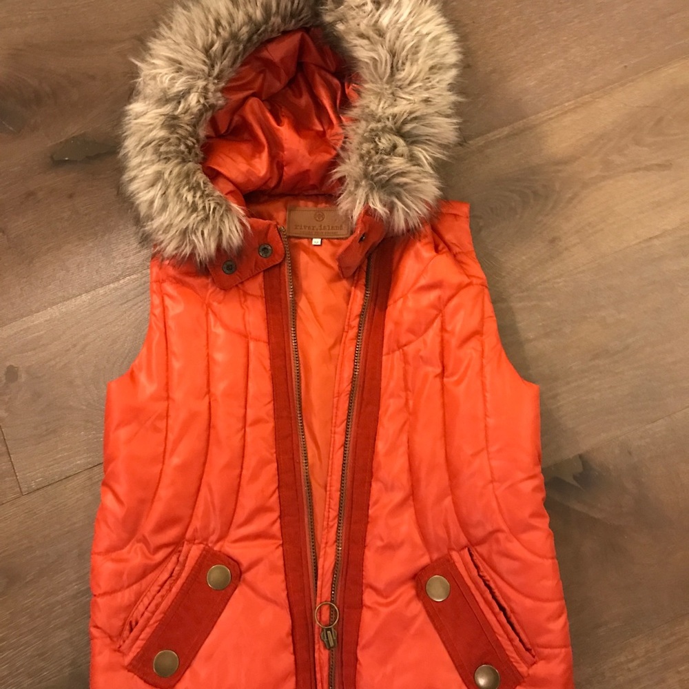 Winter orange Vests from London